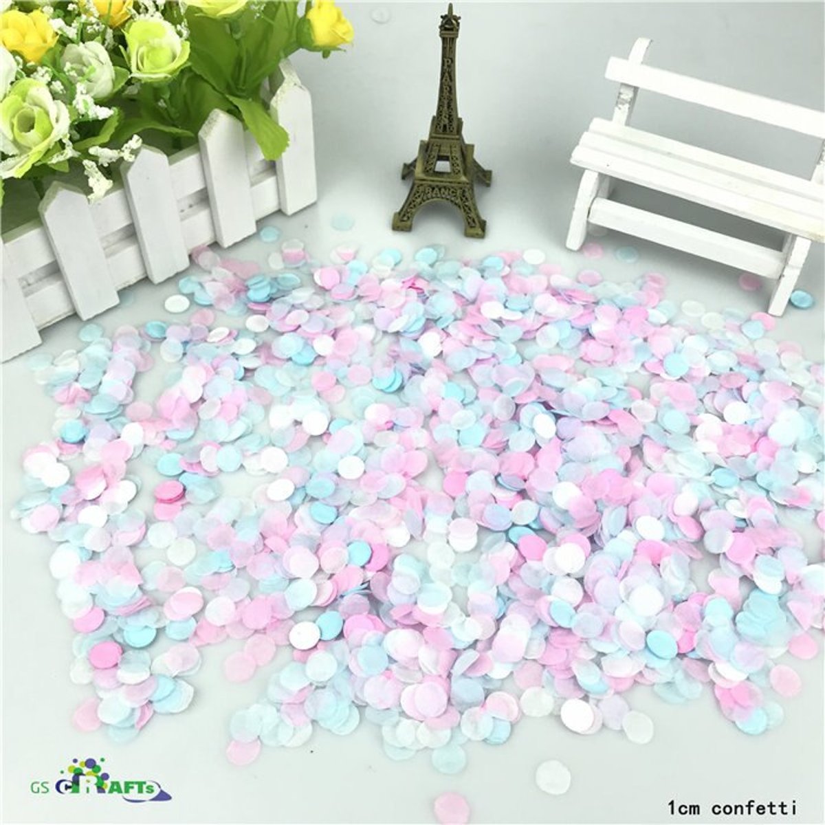 Mini Confetti Stippen 20 gram | Lichtroze en Lichtblauw | Verjaardag | Feest Accessoires